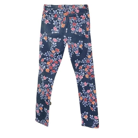 CITIZENS OF HUMANITY Blue Floral MANDY High Waist Retro Slim Roll Up Jeans 26 - Picture 5 of 12